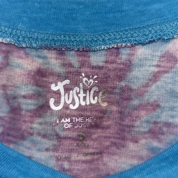 NWT Justice Girls T-shirt+ Short Outfit Set, Size Small (7/8) TIE DYE Turquoise - Picture 5 of 16